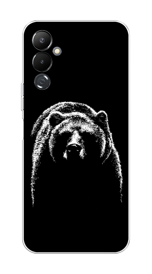 

Чехол на Tecno Pova 4 "Медведь в ночи", Белый;черный, 302550-1