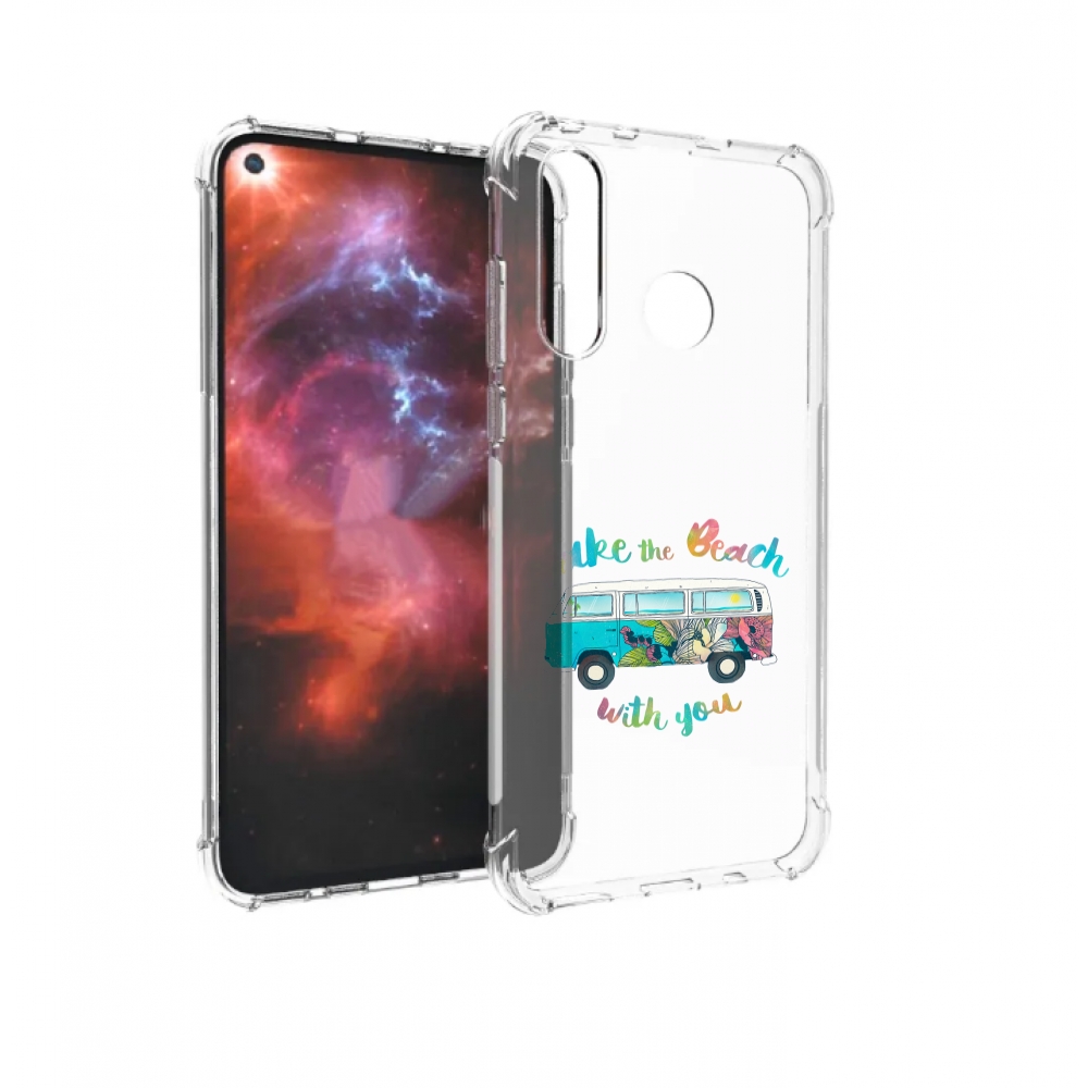 

Чехол бампер MyPads Хиппи автобус для Huawei Nova 4 противоударный, Прозрачный, Tocco