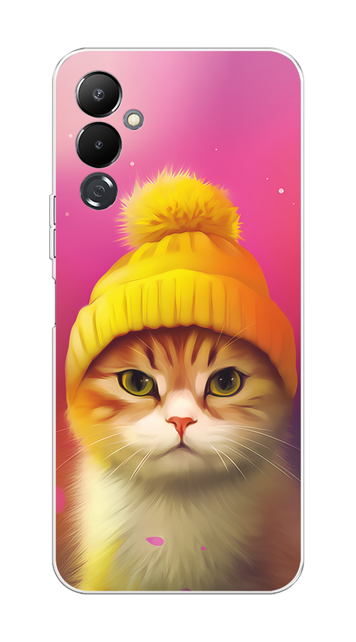 

Чехол на Tecno Pova 4 "Котик в шапочке", Розовый;желтый;бежевый, 302550-1