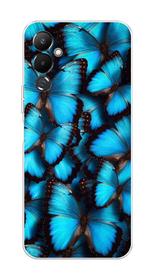 

Чехол на Tecno Pova 4 "Тропическая бабочка 2", Голубой;черный, 302550-1