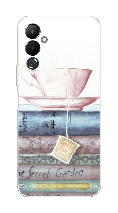 

Чехол на Tecno Pova 4 "Книжное чаепитие", Желтый;розовый;белый, 302550-1