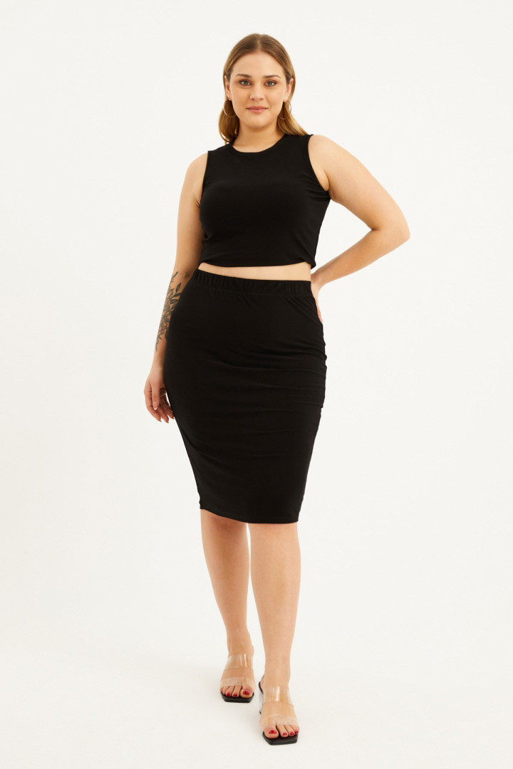 

Юбка женская My Line Moda 1528 черная 2XL (товары доставляются из-за рубежа), Черный, 1528