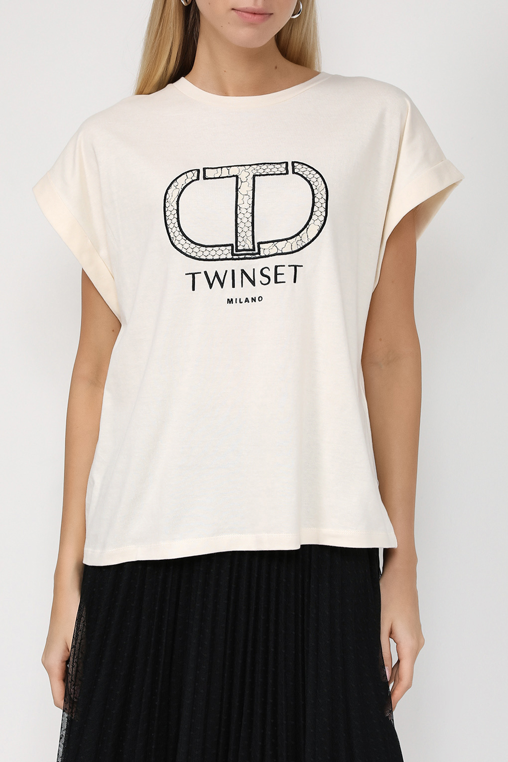 

Футболка женская TWINSET 232TP219A белая L, Белый, 232TP219A