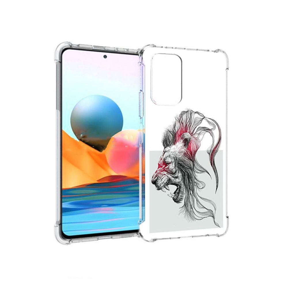Чехол MyPads Tocco для Xiaomi Redmi Note 10 Pro разъяренный лев (PT158414.284.576)