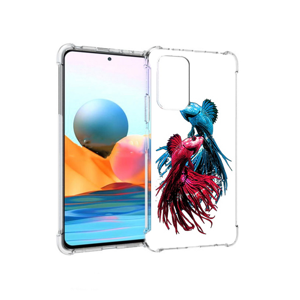 Чехол MyPads Tocco для Xiaomi Redmi Note 10 Pro рыбы петушки (PT158414.284.592)