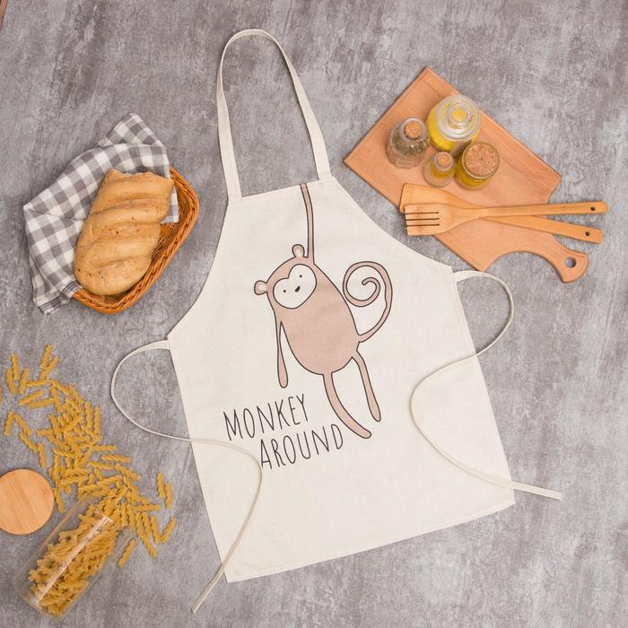 

Фартук Этель "Monkey Around", 40х50 см, 50% п/э, 50% лён, Бежевый