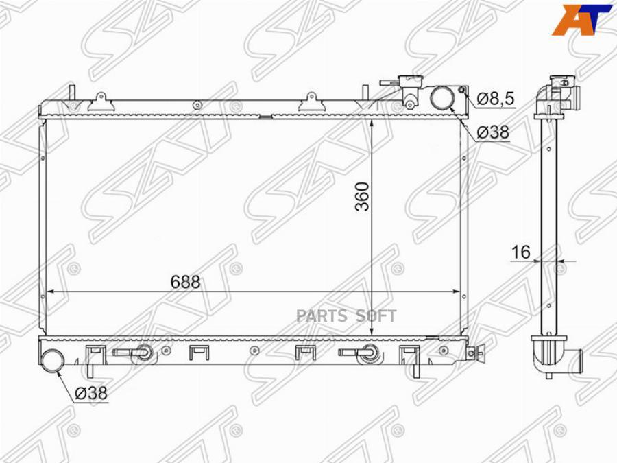 SAT Радиатор SUBARU FORESTER 2.0 turbo/2,5 02-