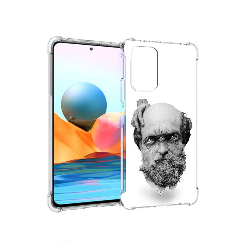 Чехол MyPads Tocco для Xiaomi Redmi Note 10 Pro страшный бородатый мужчина абстракция