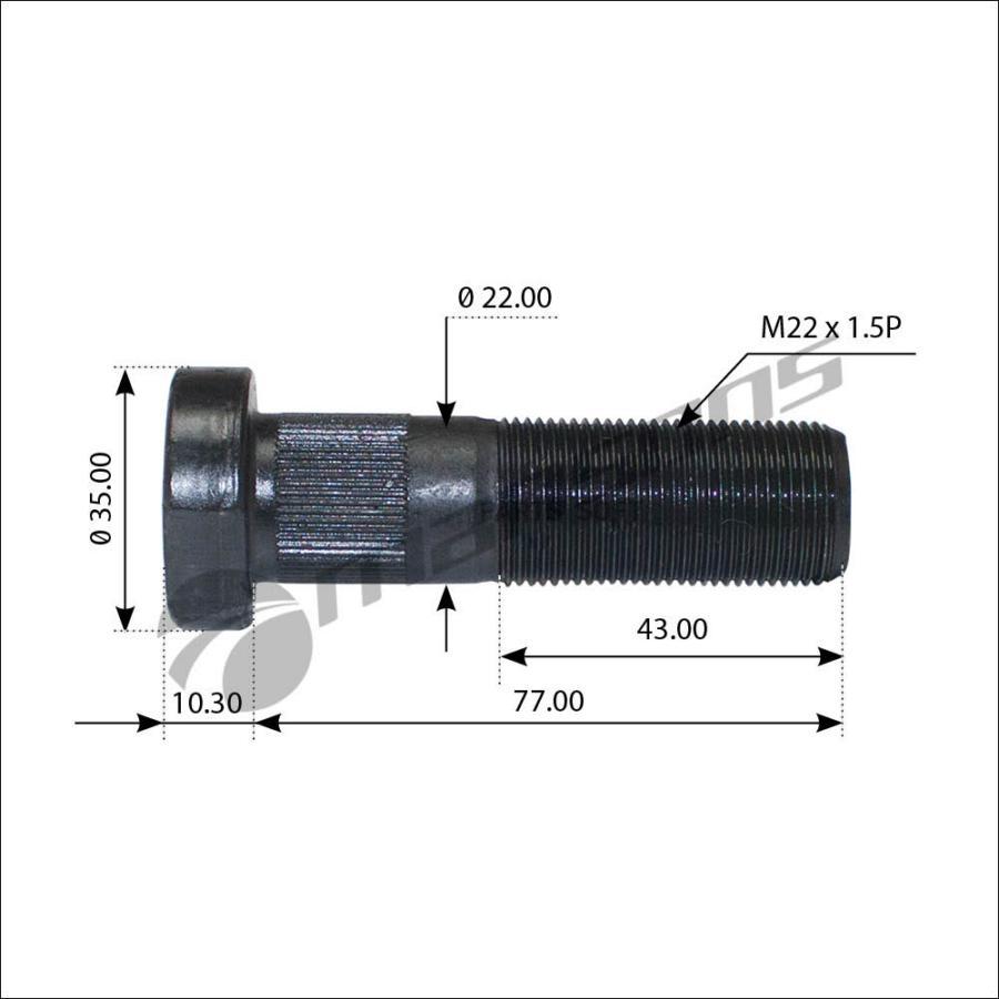 Болт колеса SAF М22х1,5х76
