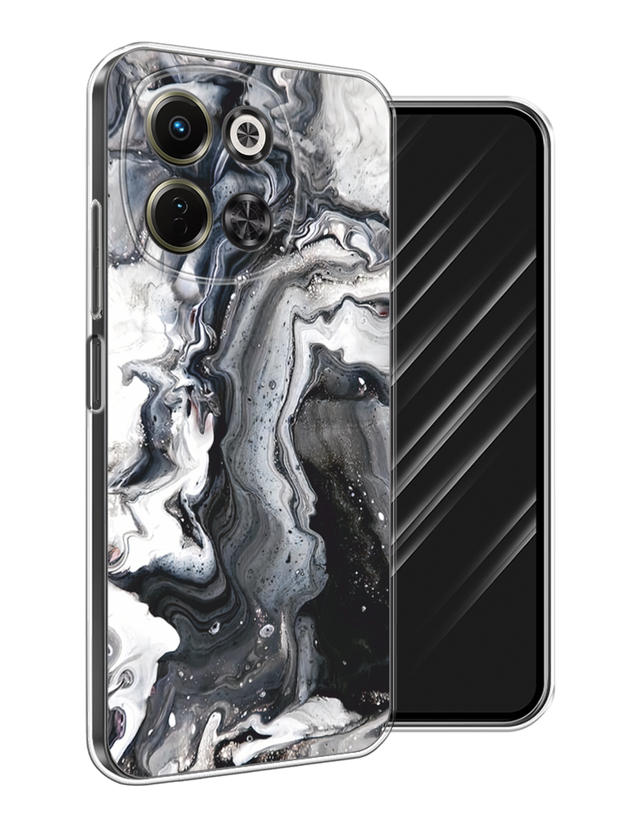 

Чехол Awog на Tecno Spark 30 5G "Бело-черные сложные полосы", Серый;серебристый;белый, 309750-1