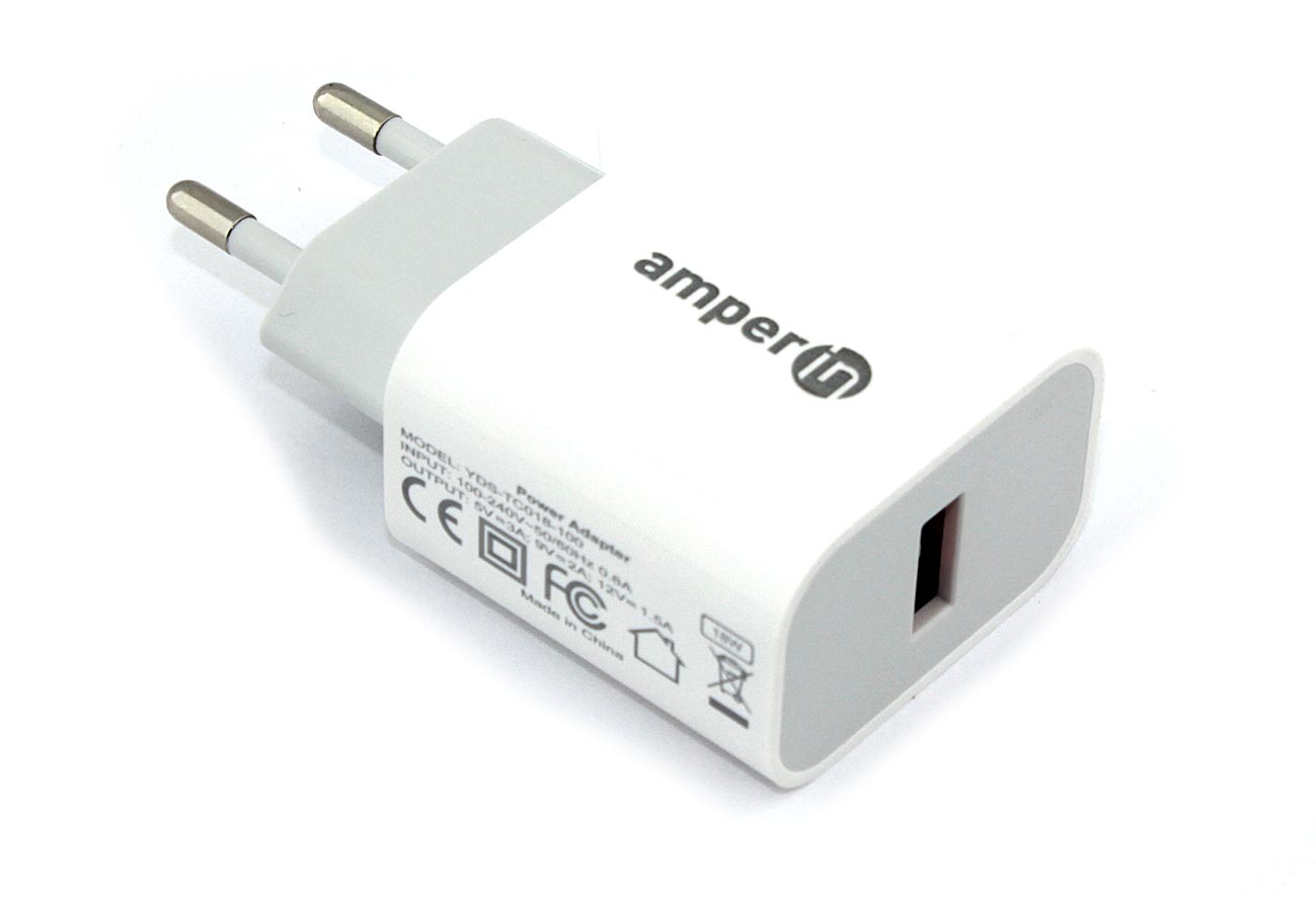 Сетевое зарядное устройство Amperin Quick Charge 3.0 USB 5V/3A,9V/2A,12V/1.5A 18W