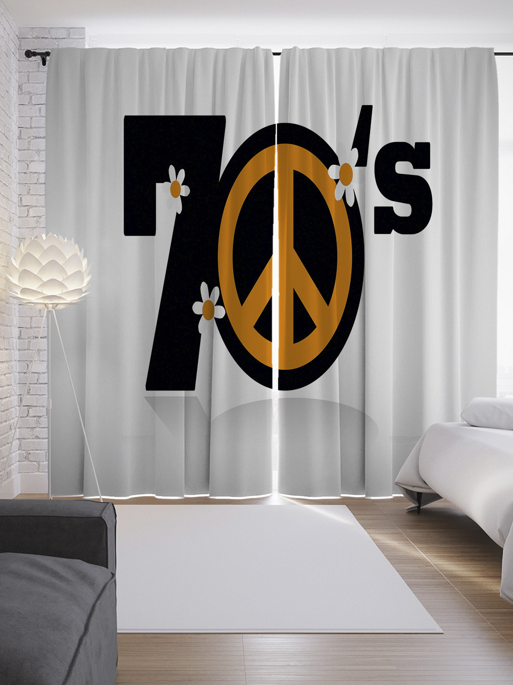 

Шторы JoyArty с фотопечатью "Хиппи 70-тых" из сатена, 290х265 см, Хиппи 70-тых