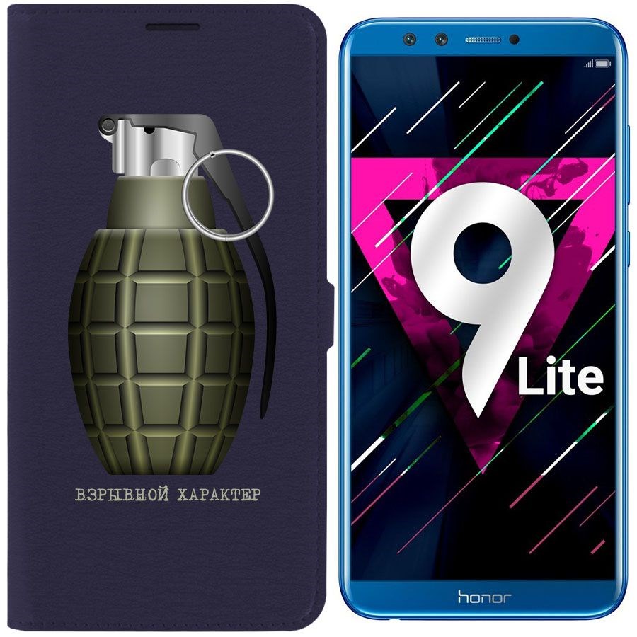 фото Чехол krutoff eco book для honor 9x lite взрывной характер (синий)