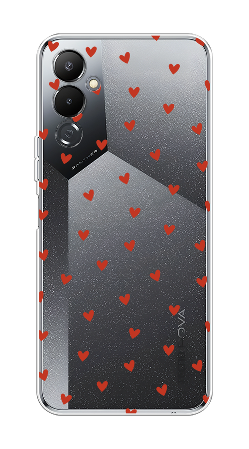 

Чехол на Tecno Pova 4 "Red hearts", Красный;прозрачный, 302550-1