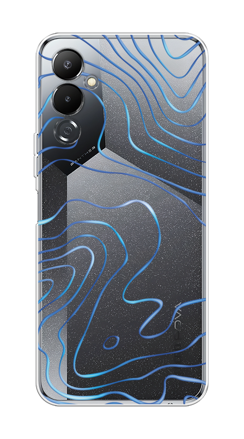 

Чехол на Tecno Pova 4 "Blue lines", Прозрачный;синий, 302550-1