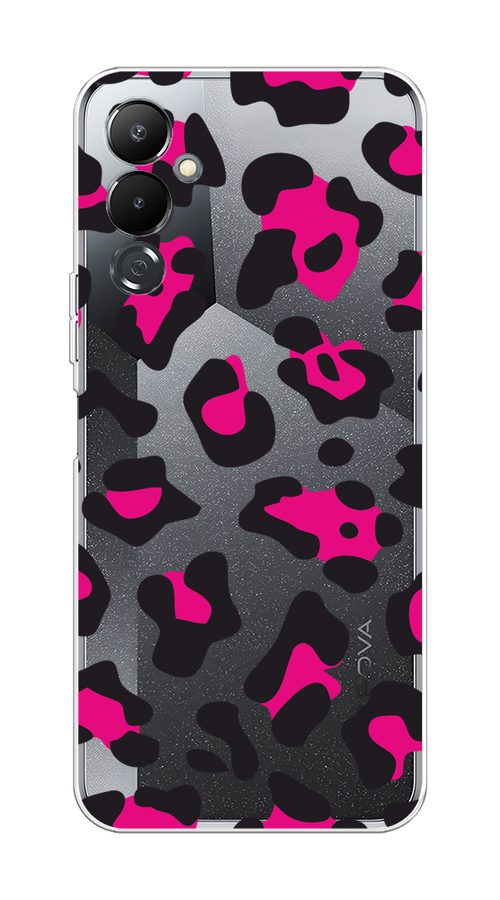 

Чехол на Tecno Pova 4 "Pink cow spots", Черный;розовый, 302550-1