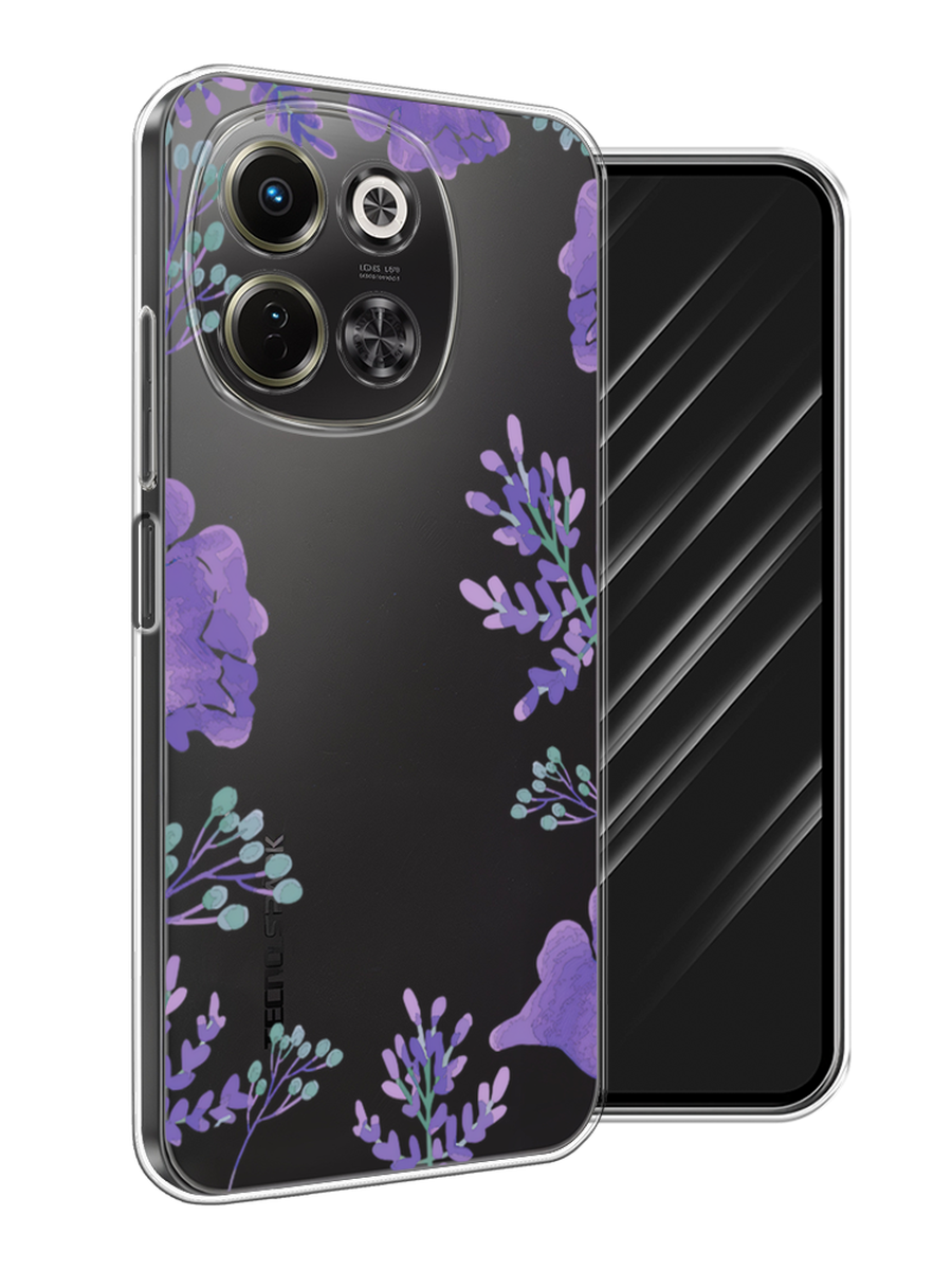 

Чехол Awog на Tecno Spark 30 5G "Сиреневая цветочная рамка", Прозрачный;фиолетовый, 309750-1