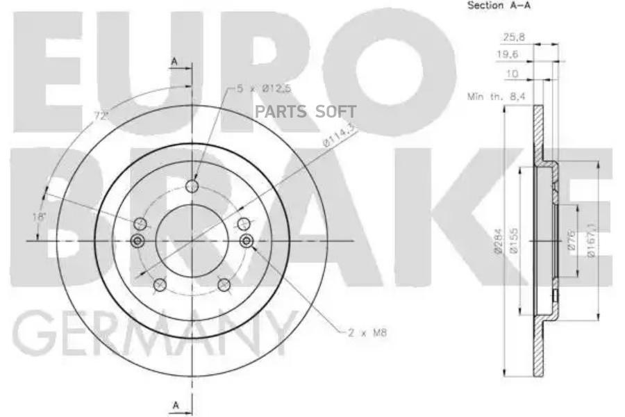 

Тормозной диск EUROBRAKE 5815203541