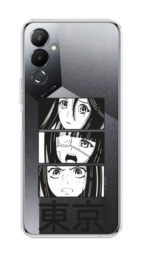 

Чехол на Tecno Pova 4 "Tokyo girls", Белый;черный;прозрачный, 302550-1