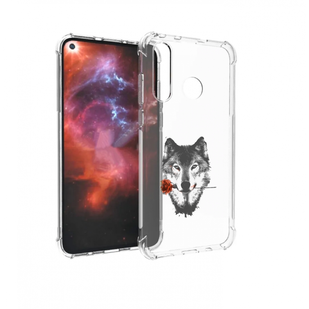 

Чехол бампер MyPads волк с розой для Huawei Nova 4 противоударный, Прозрачный, Tocco