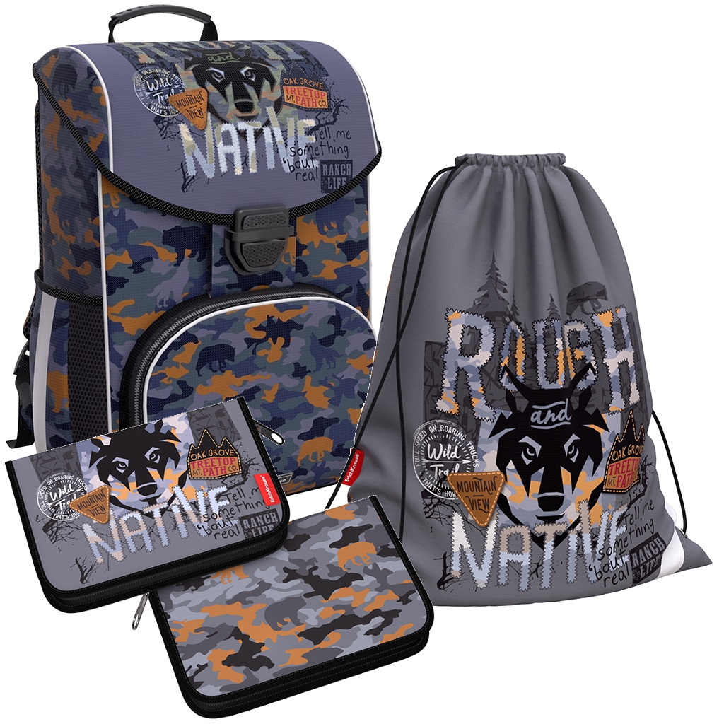 

Ранец ErichKrause ErgoLine 15 L Rough Native с наполнением серый 48344_N, ErgoLine® 15 L