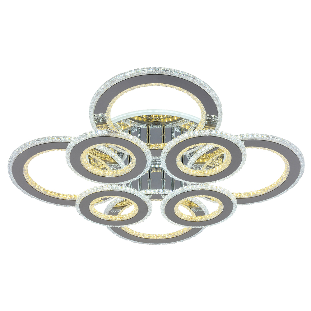 фото Светодиодная люстра profit light 8040/4+4 chr 220w+168w bl+yl