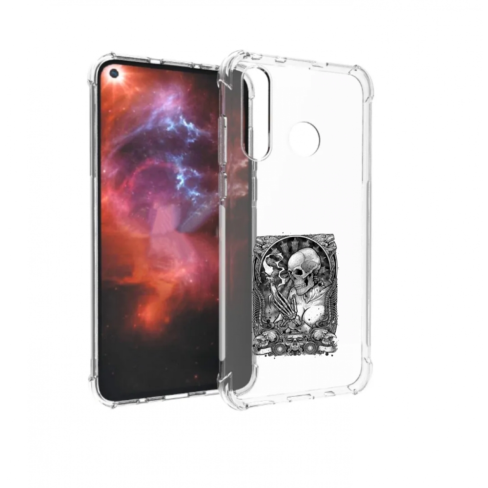 

Чехол бампер MyPads девушка скелет для Huawei Nova 4 противоударный, Прозрачный, Tocco