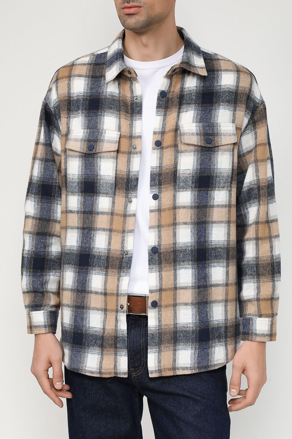 

Рубашка мужская MARCO DI RADI MDR23093496 бежевая 2XL, Бежевый, MDR23093496