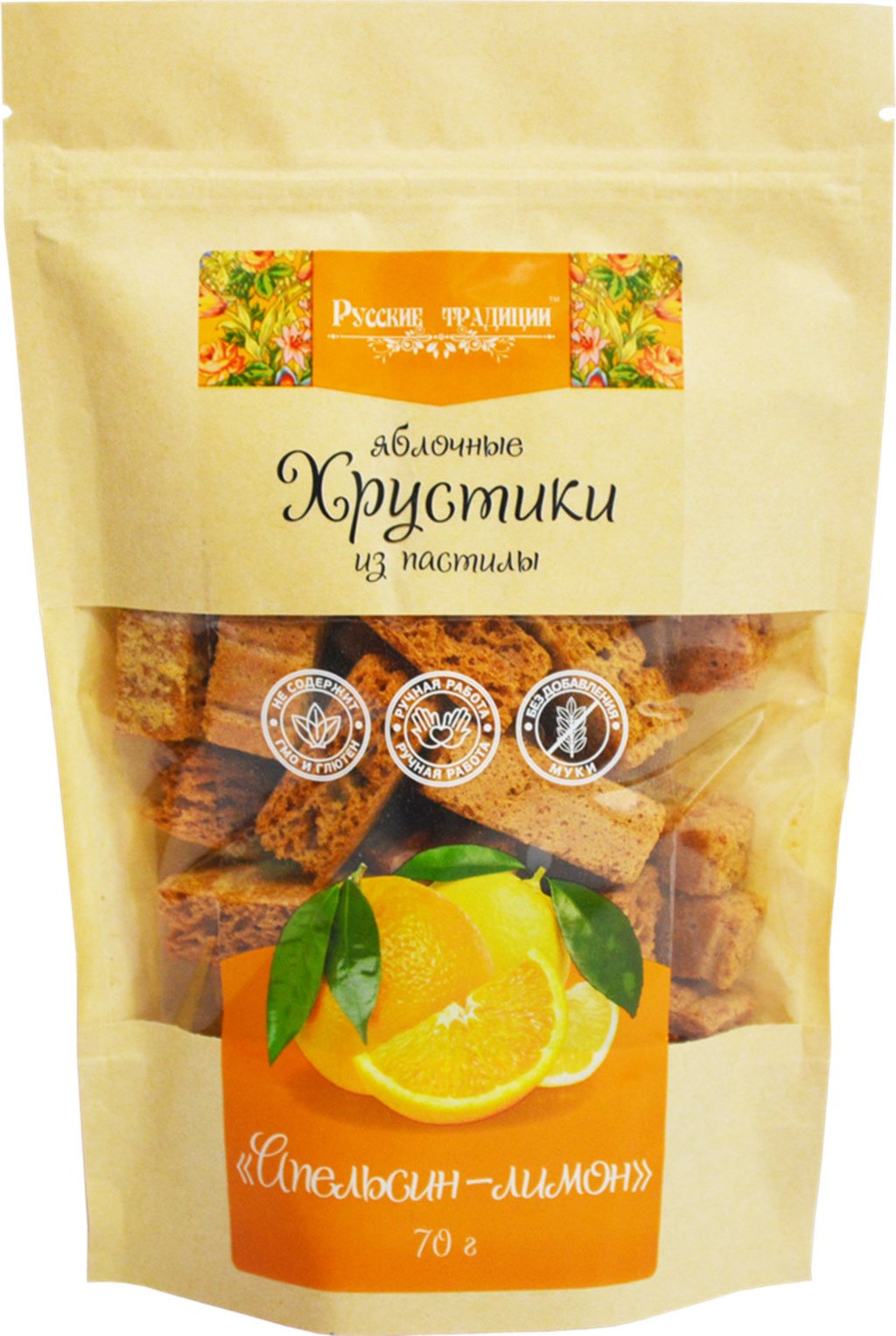 Пастила Русские Традиции Хрустики апельсин-лимон 70 г