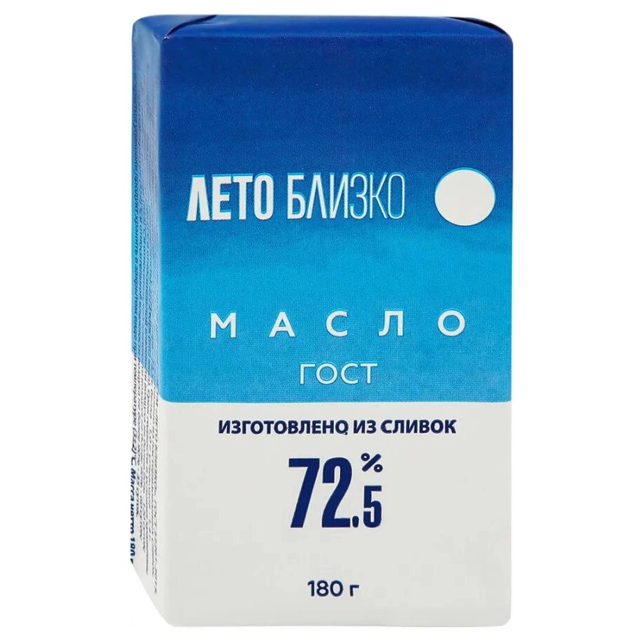 

Сладкосливочное масло несоленое Лето Близко Крестьянское 72,5% 150 г