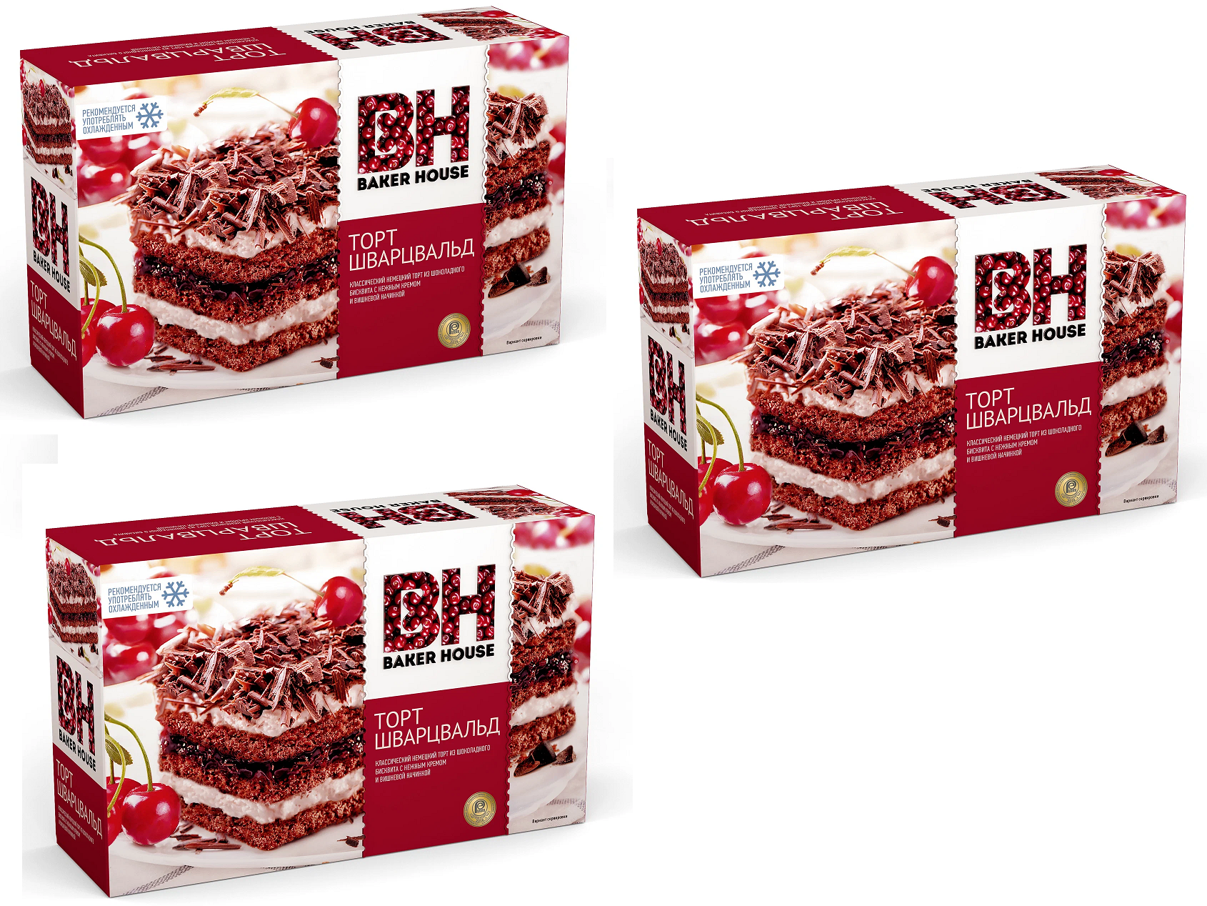 

Торт Baker House шварцвальд, 350 г, 3 шт