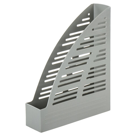 

Лоток вертикальный для бумаг BRAUBERG Standard, 245х70х295 мм, серый, 237221, paper-tray-s-178