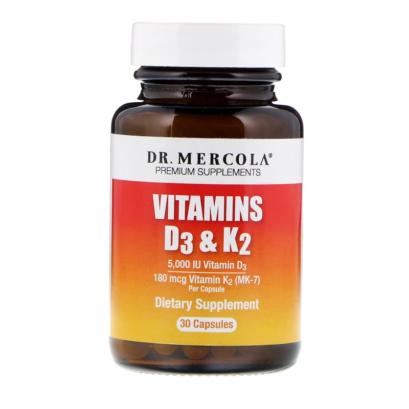 Витамин D Dr. Mercola Vitamins D3 & K2 (Витамины D3 и K2_ 30 капсул