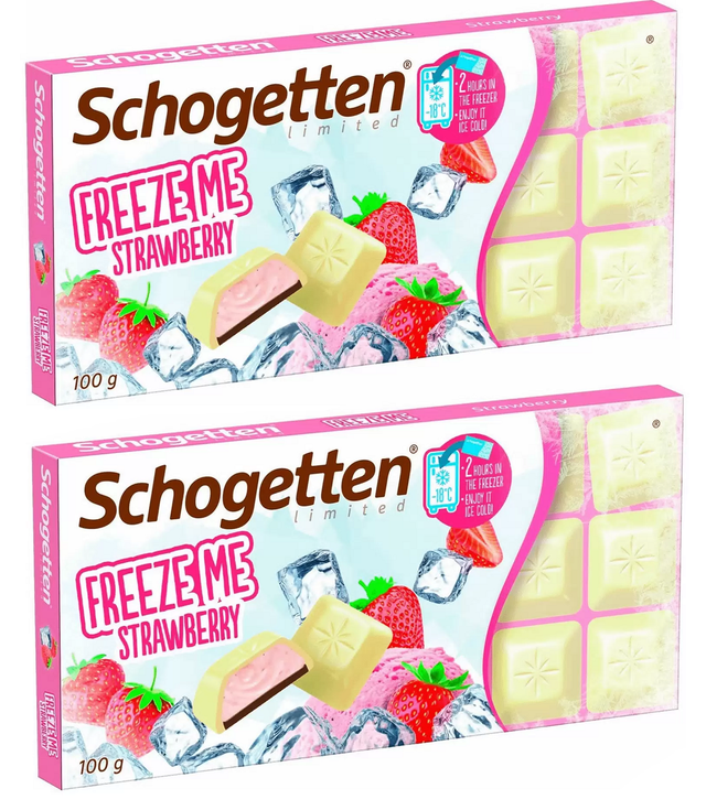 Шоколад Schogetten белый Yoghurt-Strawberry, с начинкой клубничный йогурт, 100 г, 2 шт