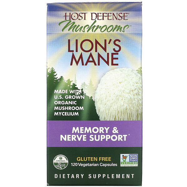 Витамины и минералы Fungi Perfecti Host Defense Lion's Mane Memory & Nerve Support 120 к