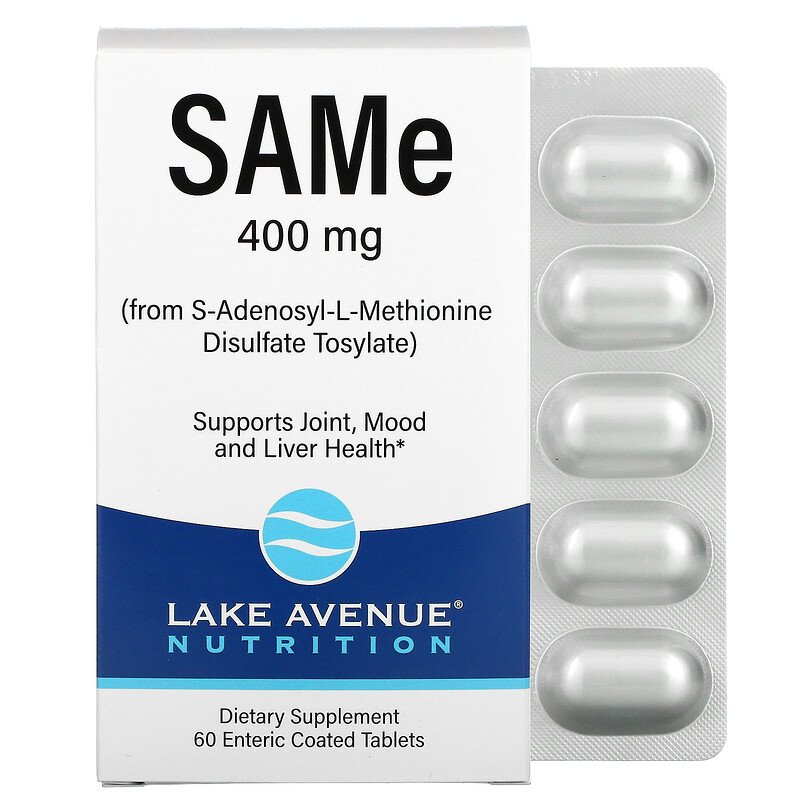 

Витамины и минералы для спортсменов Lake Avenue Nutrition SAMe, 400 мг 60 таблеток