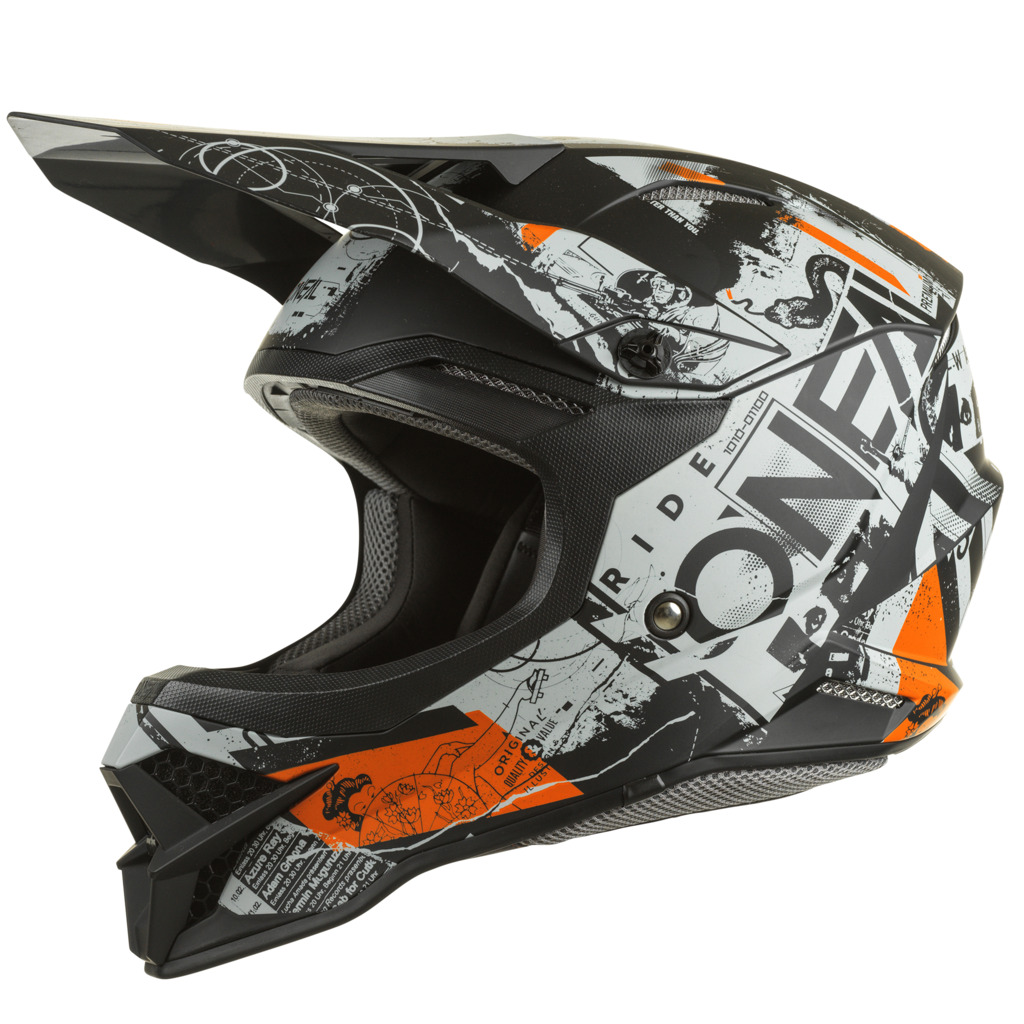 Шлем кроссовый O'NEAL 3Series Scarz, серый/оранжевый, XL