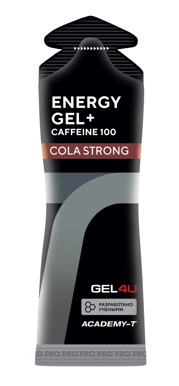 Гель энергетический GEL4U, Energy Gel + Caffeine 100, коробка 30х60мл (Кола)