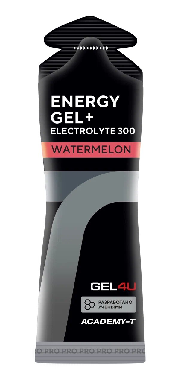 Гель энергетический GEL4U, Energy Gel + Electrolyte 300, 10х60мл (Соленый Арбуз)