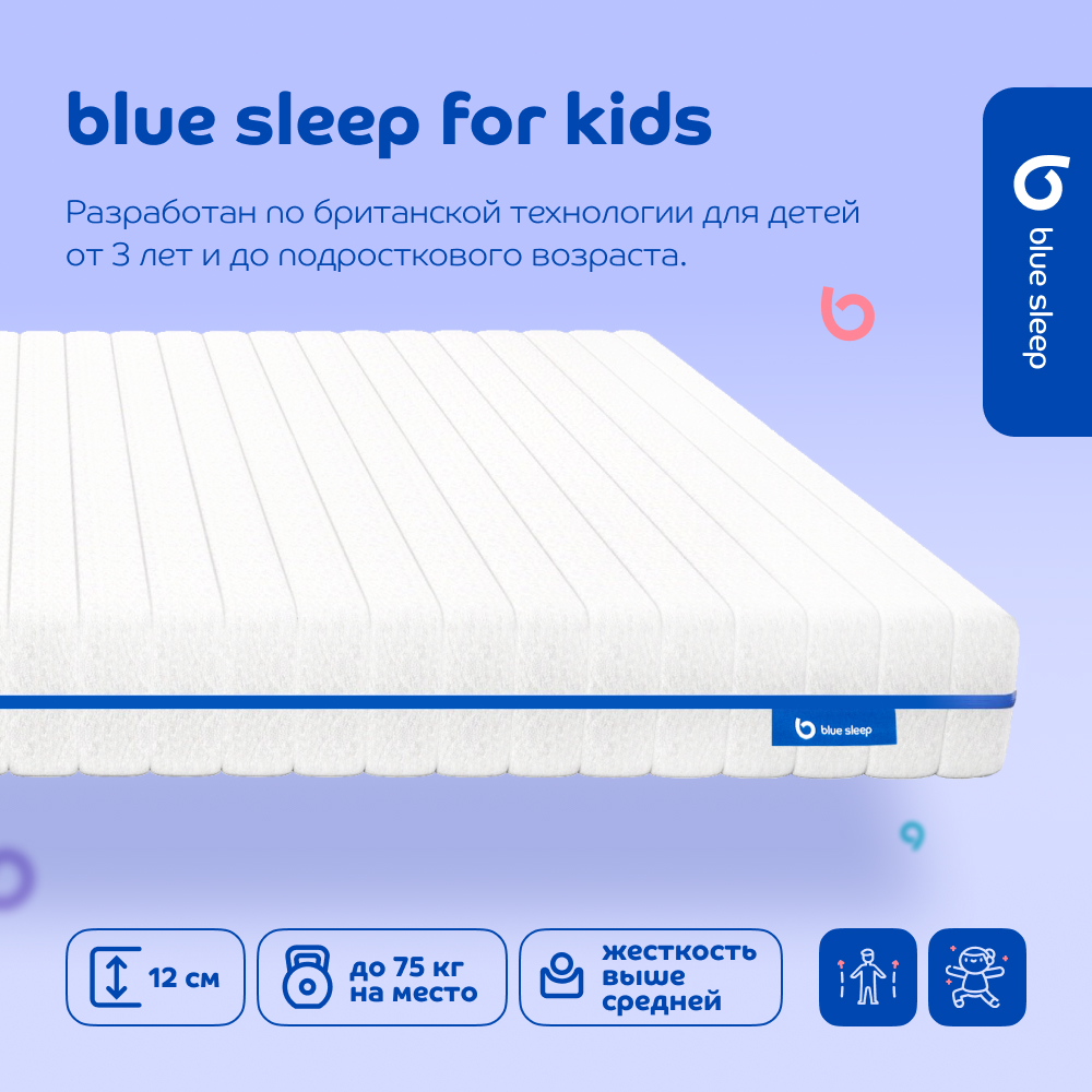 Матрас детский Blue Sleep for Kids 80x180 см vacuum cleaner replacement filters kit for samsung dj97 00492a sc6520 sc6530 sc6540 sc68 1set blue foam filter