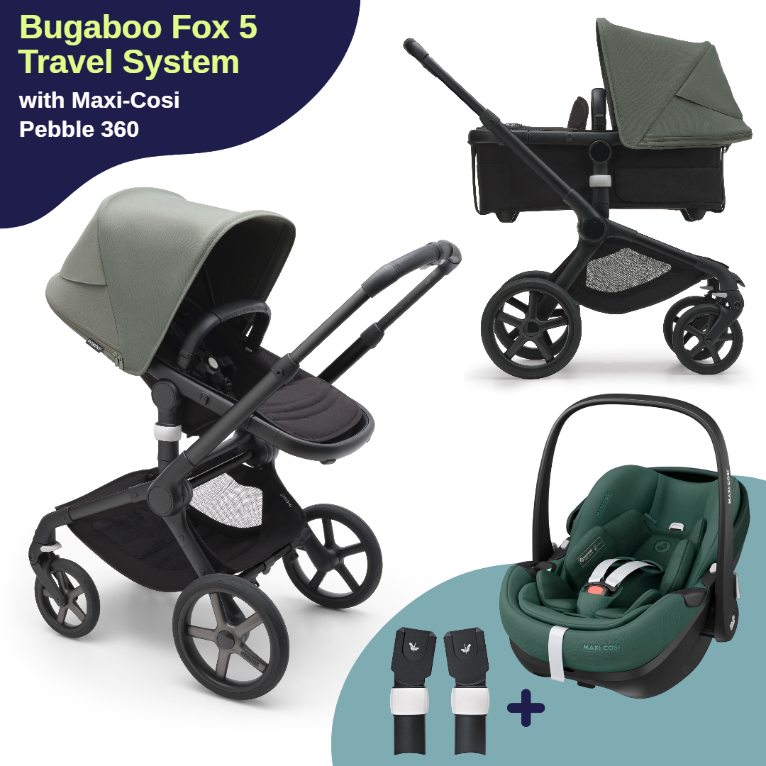 Коляска детская Bugaboo Fox 5 3в1 Black/Midnight Black/Forest Green коляска прогулочная bugaboo dragonfly graphite midnight black stormy blue