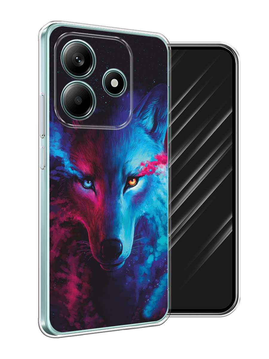 

Чехол Awog на Xiaomi Redmi Note 14 5G "Волшебный волк", Голубой;розовый, 323850-1