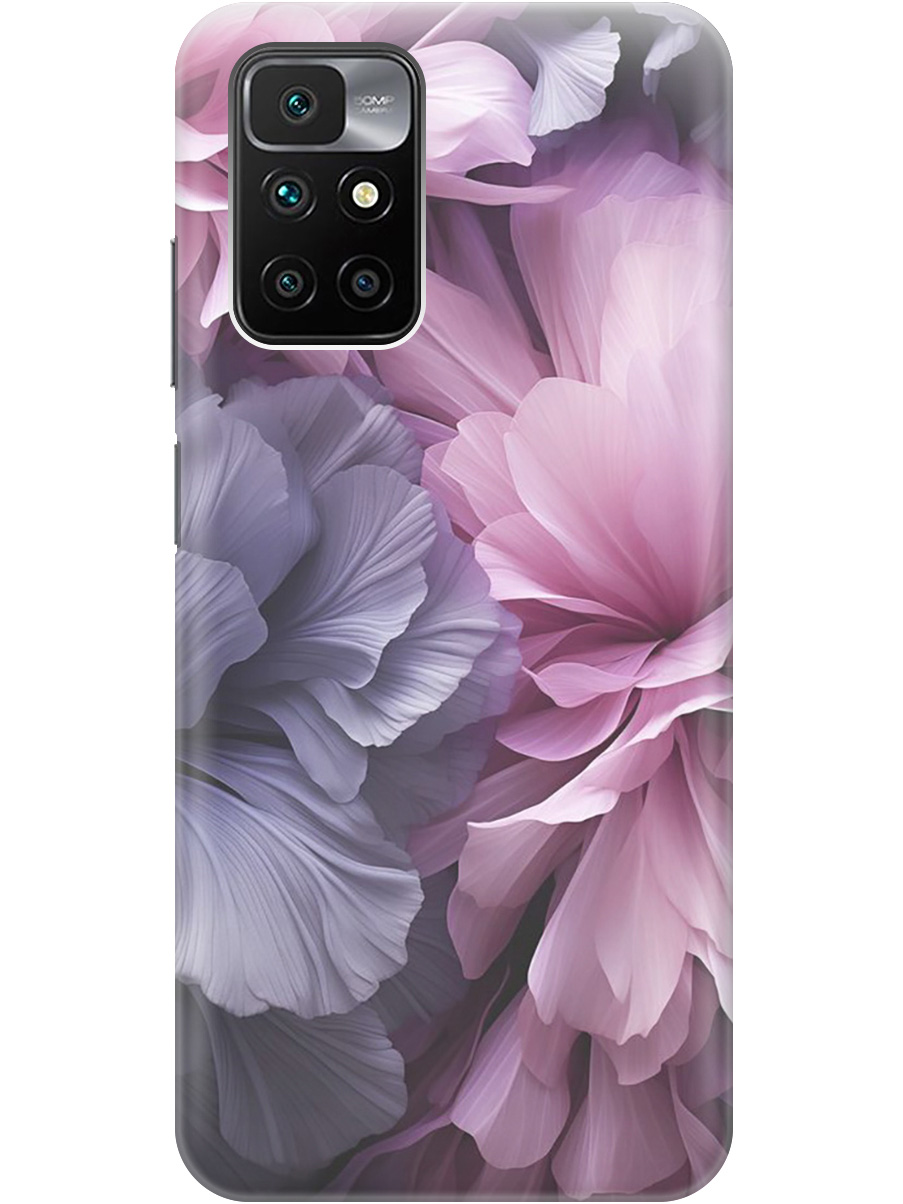 

Силиконовый чехол на Xiaomi Redmi 10 с рисунком "Розово-фиолетовые цветы", Розовый;фиолетовый, 20000615