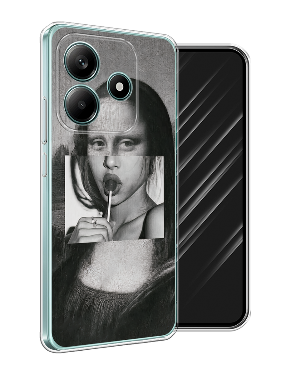 

Чехол Awog на Xiaomi Redmi Note 14 5G "Mona Lisa sucking lollipop", Серый, 323850-1