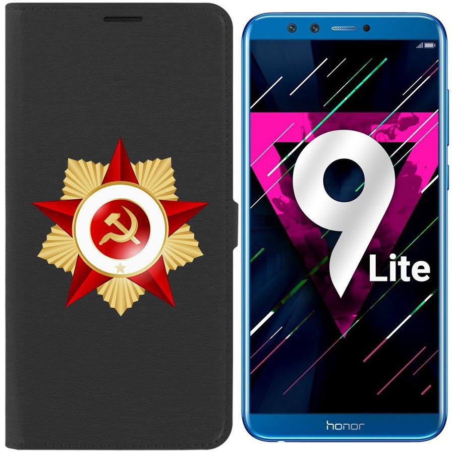 фото Чехол krutoff eco book для honor 9x lite красная звезда (черный)