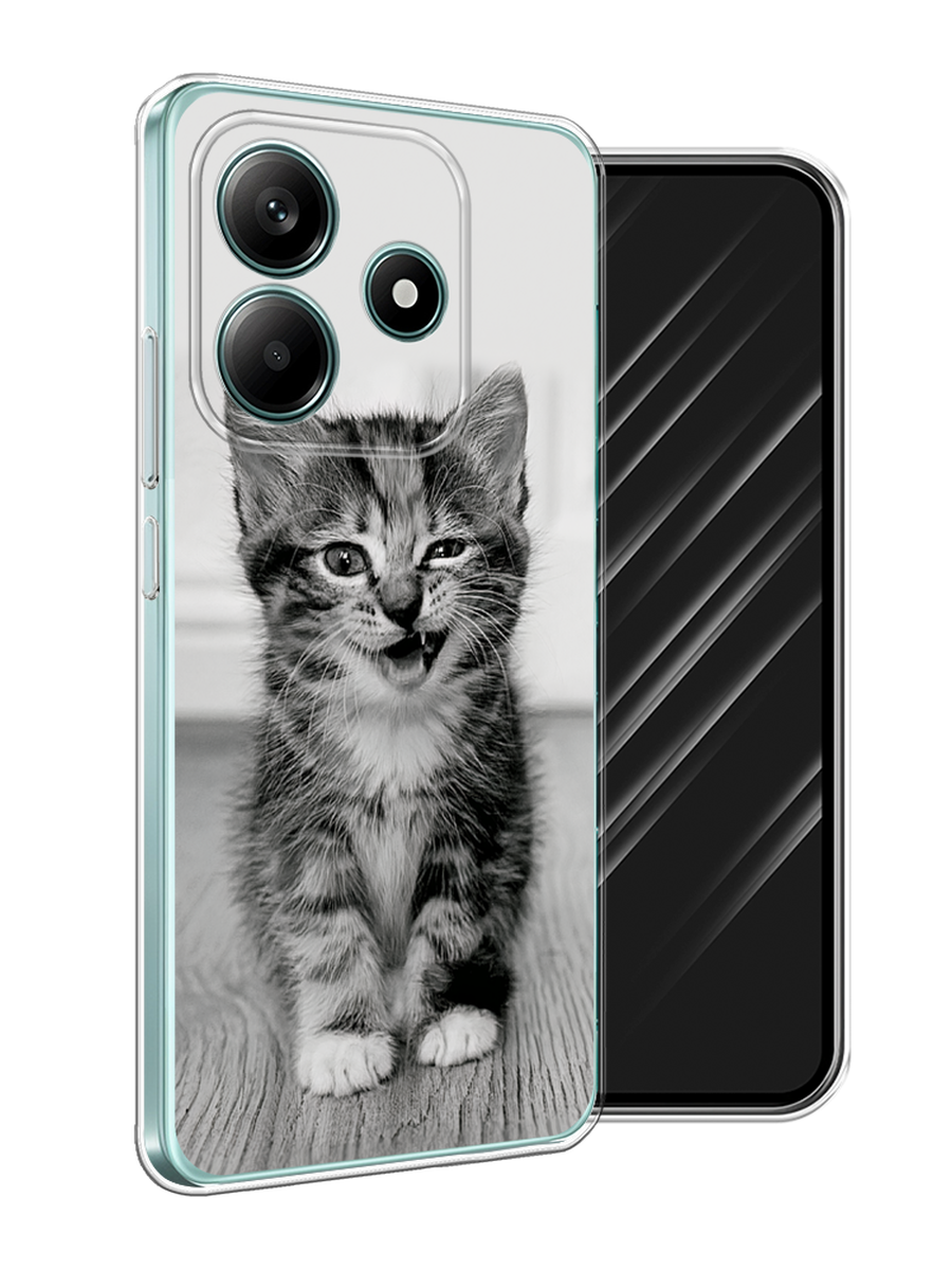 

Чехол Awog на Xiaomi Redmi Note 14 5G "Подмигивающий котенок", Черный;серый, 323850-1