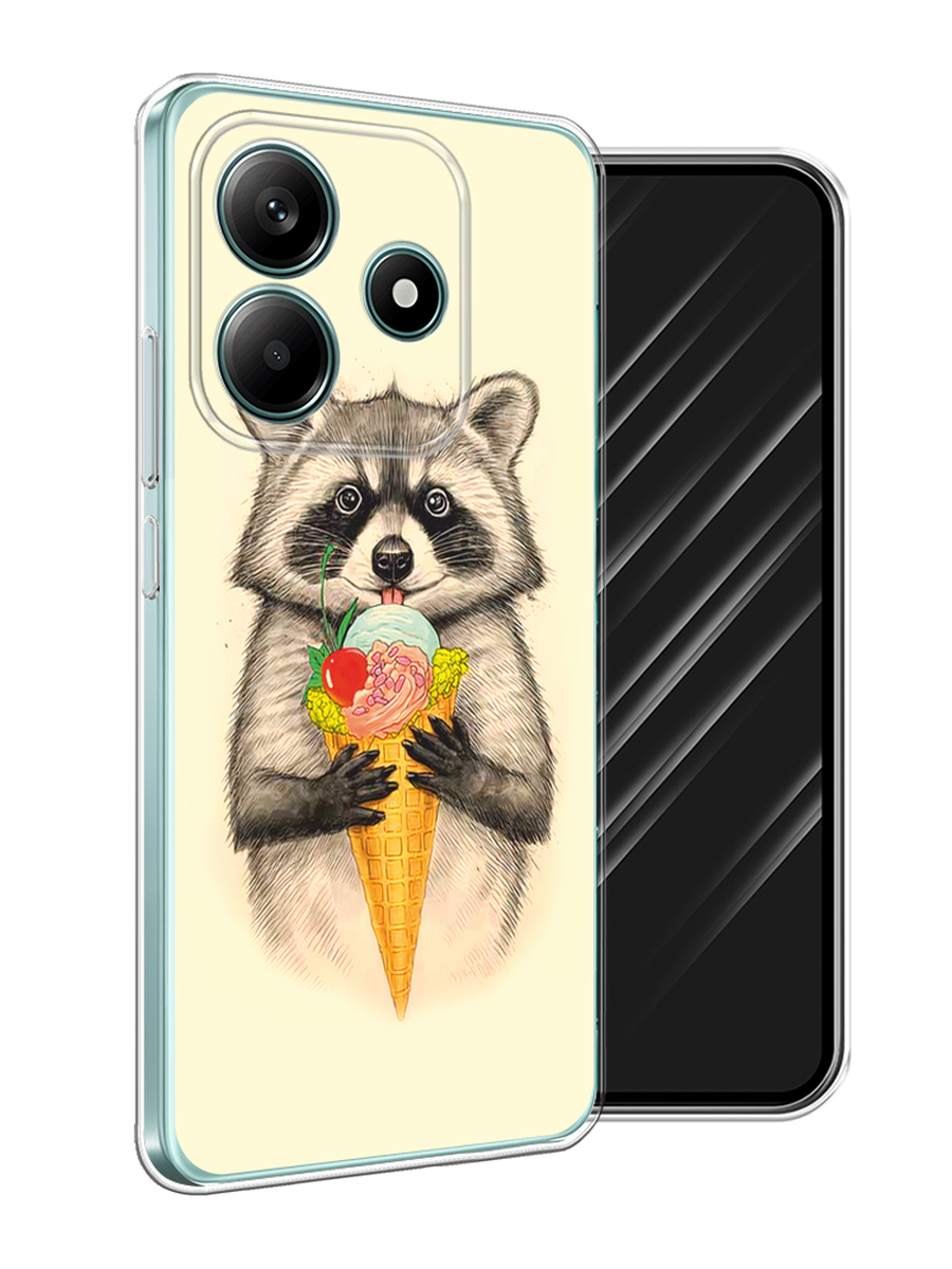 

Чехол Awog на Xiaomi Redmi Note 14 5G "Енот с мороженым", Бежевый;серый, 323850-1