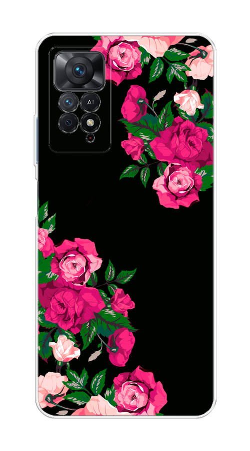 

Чехол на Xiaomi Redmi Note 11 Pro "Розы фуксия", Черный;розовый;зеленый, 314750-1
