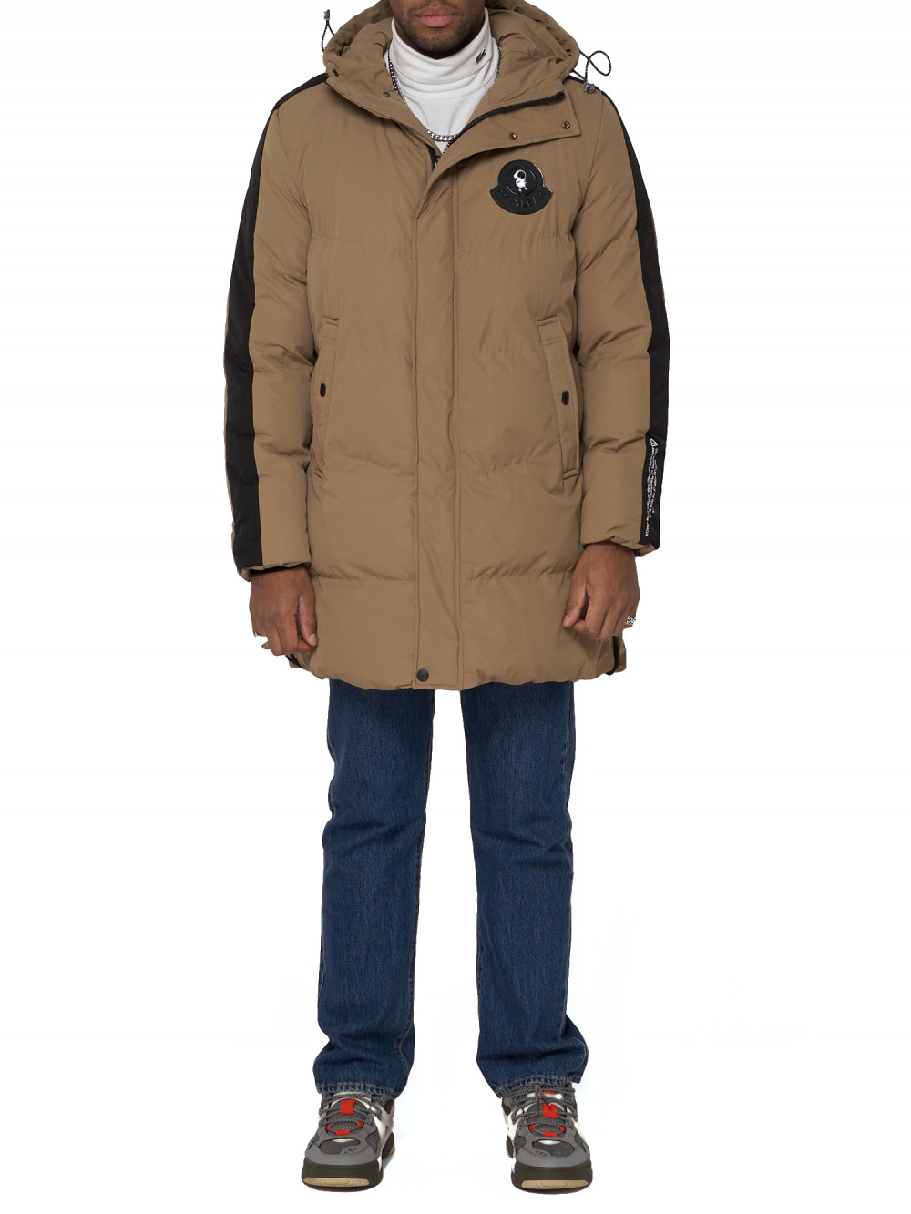 

Спортивная куртка мужская NoBrand AD90008 бежевая L, AD90008