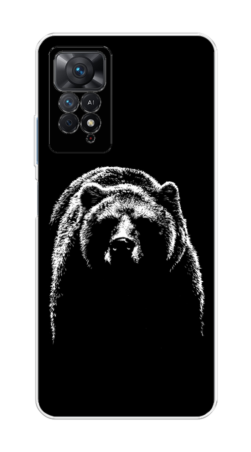 

Чехол на Xiaomi Redmi Note 11 Pro "Медведь в ночи", Белый;черный, 314750-1
